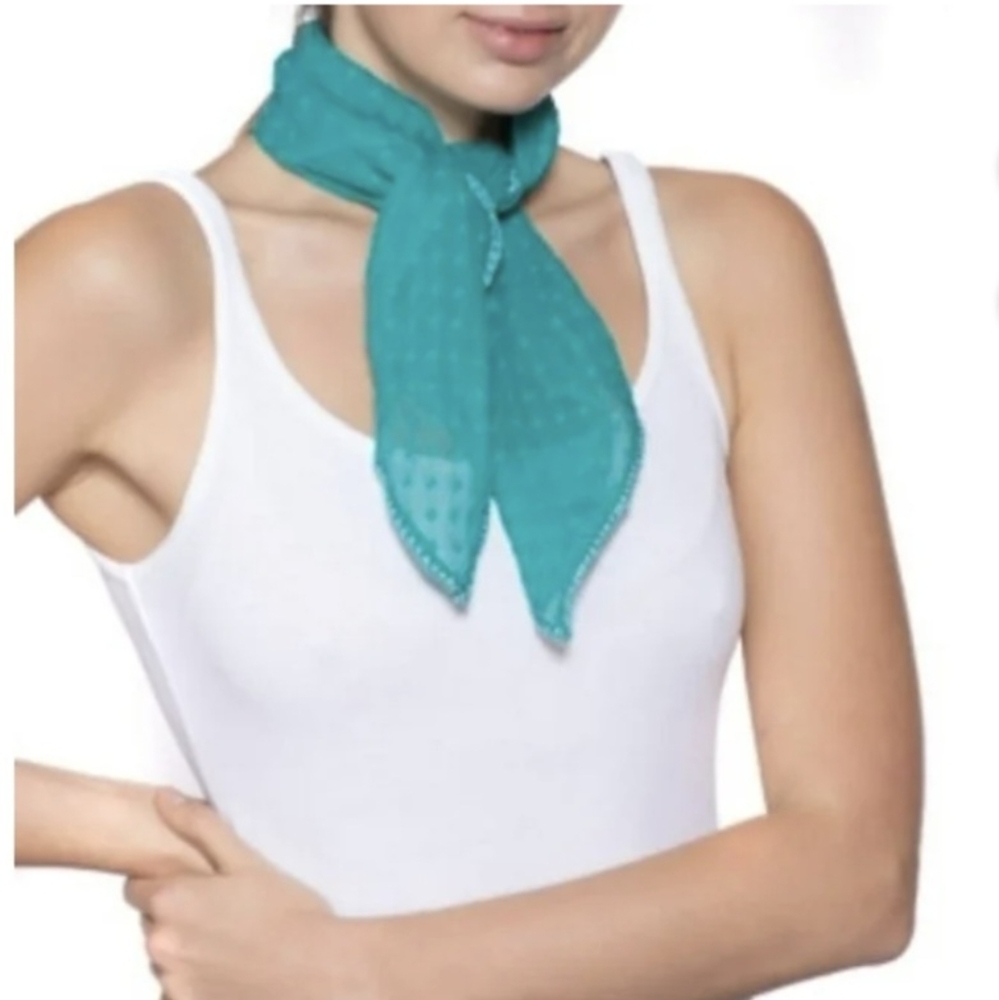 INC International Concepts Swiss Dot Lightweight Bandana Scarf Teal BNWT SO